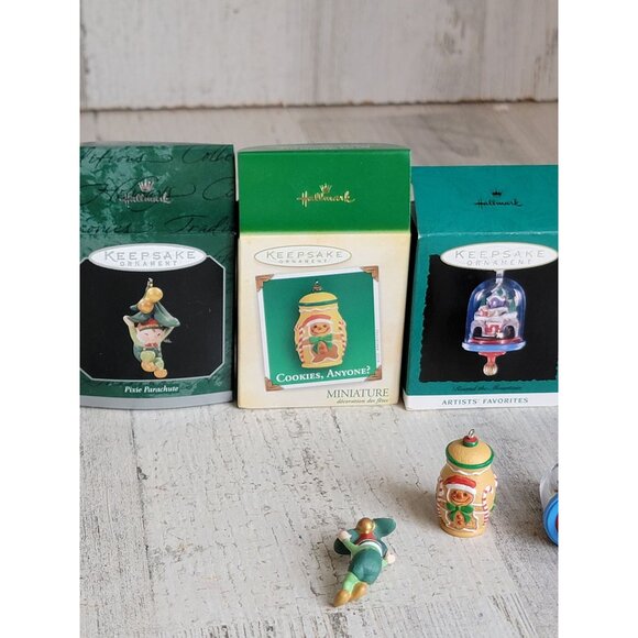 Hallmark Elf gingerbread cookie train variety miniature ornament xmas set - Picture 6 of 6